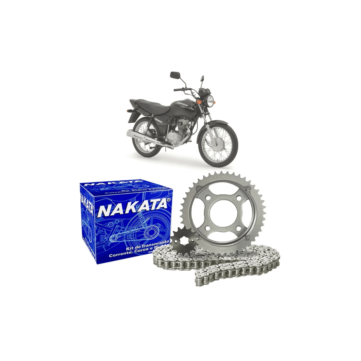 Kit Transmissão Honda CG 125 Titan 99 - TM10110 Nakata