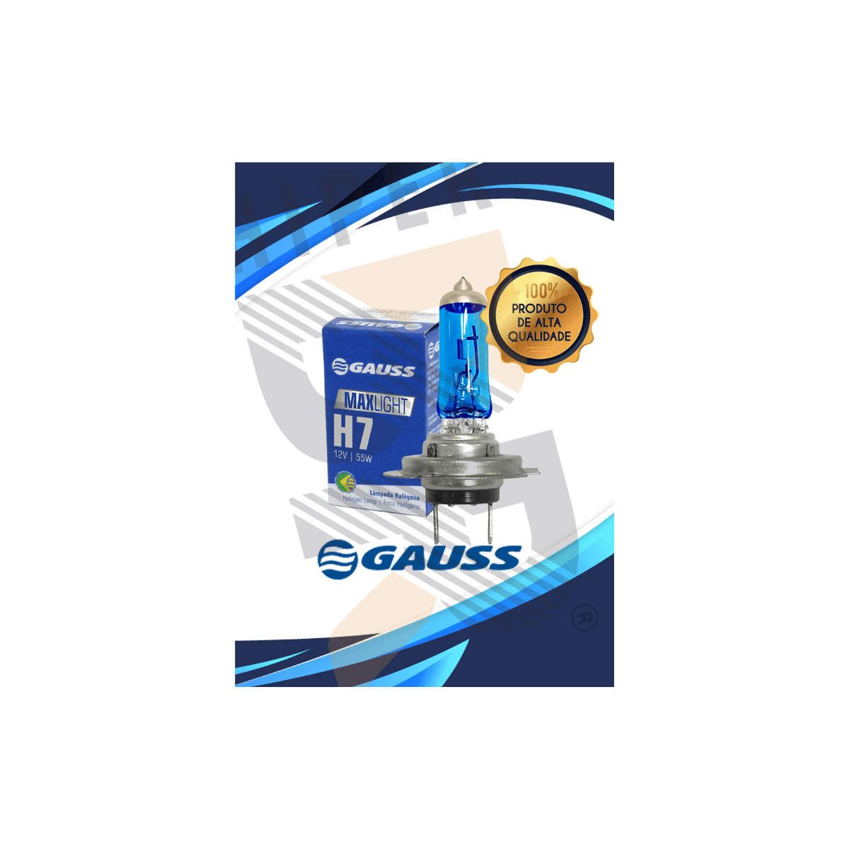Lâmpada Halógena GL20 H7 12V - Gauss