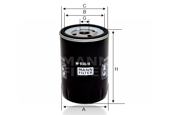 Filtro do Oleo GM C10 C20 - Mann W936/8