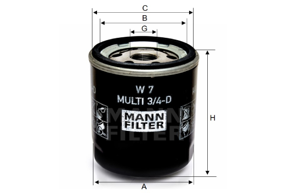 Filtro do Oleo VW Fox Gol (Quadrado ) G3 G4 G5 Bolinha Parati Saveiro Voyage - Mann W7MULTI 3/4-D