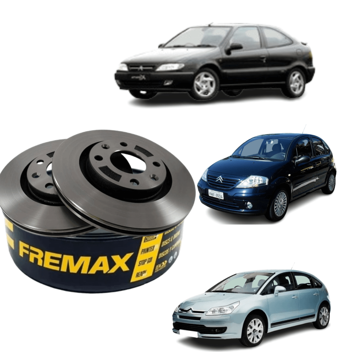 Par Disco de Freio Ventilado  Dianteiro  C4 Xsara C3 Fremax BD4750