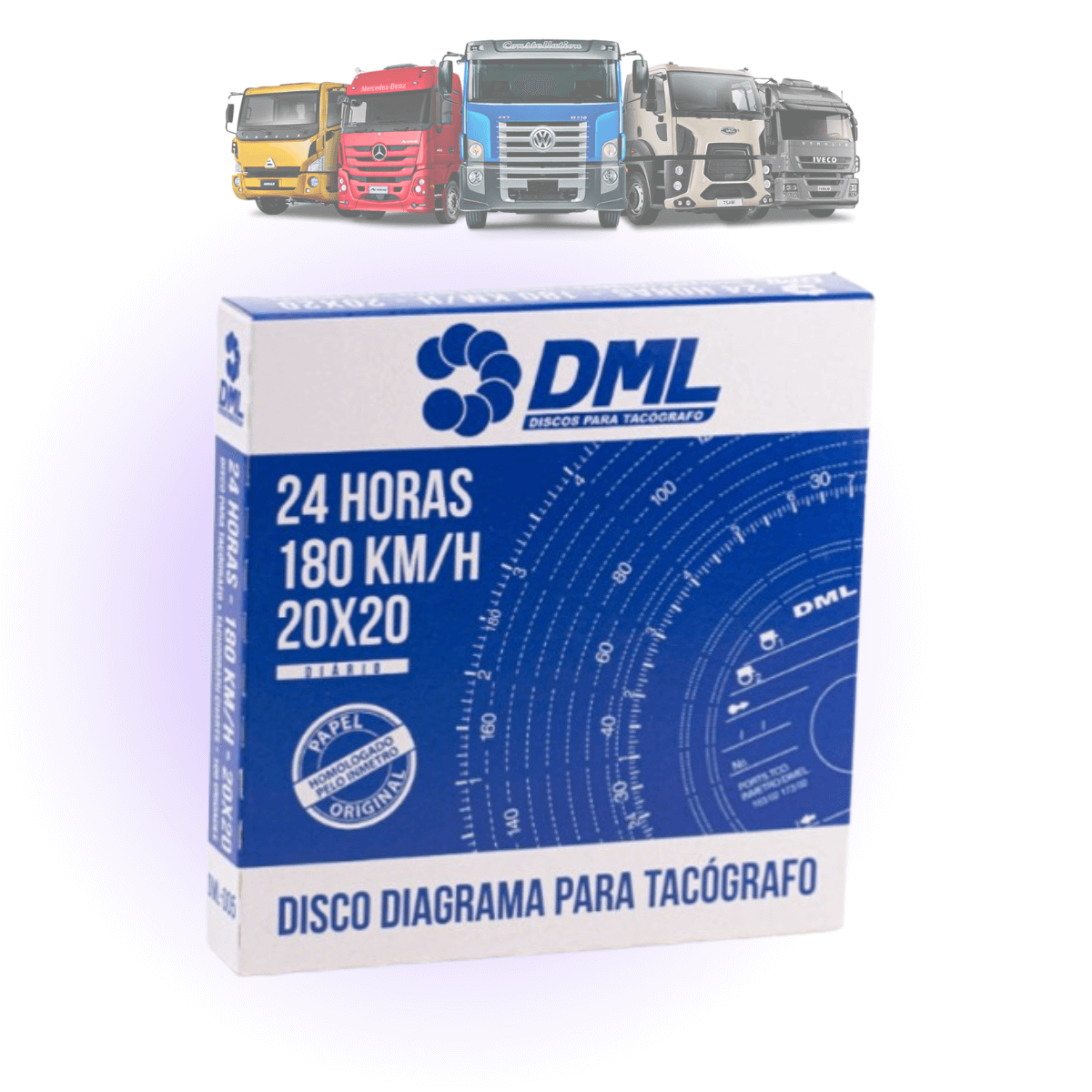 Disco Tacógrafo 180km/h  24hrs 20x20km - DML005