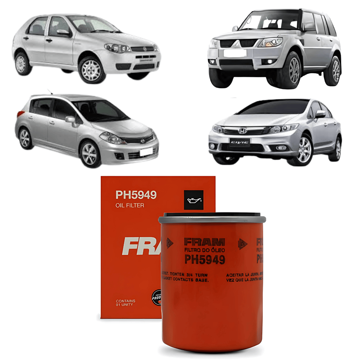 Filtro de Óleo  Mitsubishi e Nissan - PH5949 Fram
