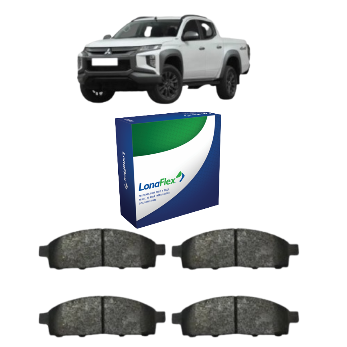 Pastilha Freio Dianteira Mitsubishi L200 Pajero - P771 Lonaflex