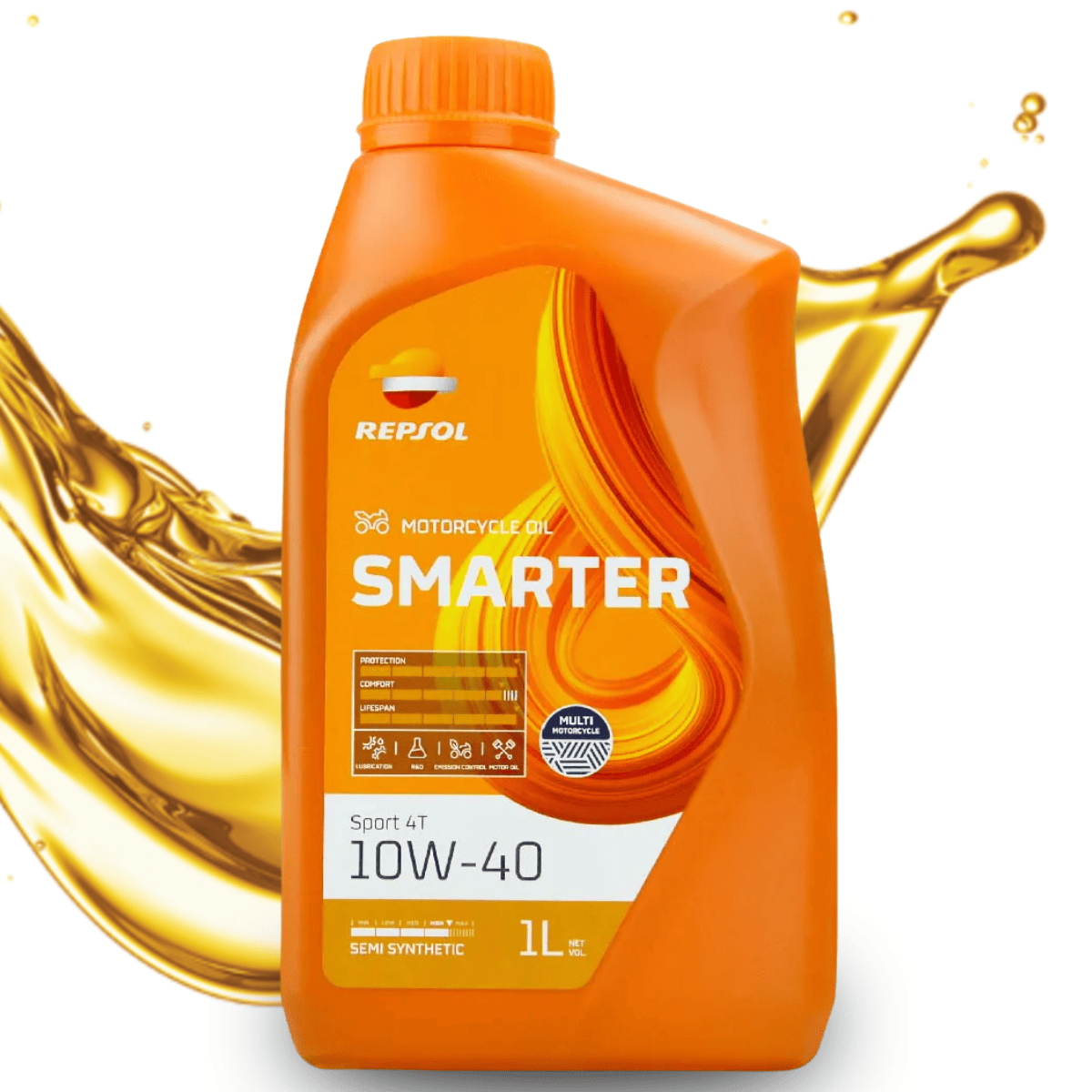 Oleo de Motor SemiSintético Smarter Sport 4T 10W-40 1L - Repsol